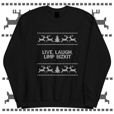 Live, Laugh, Christmas Crew Neck Sweatshirt