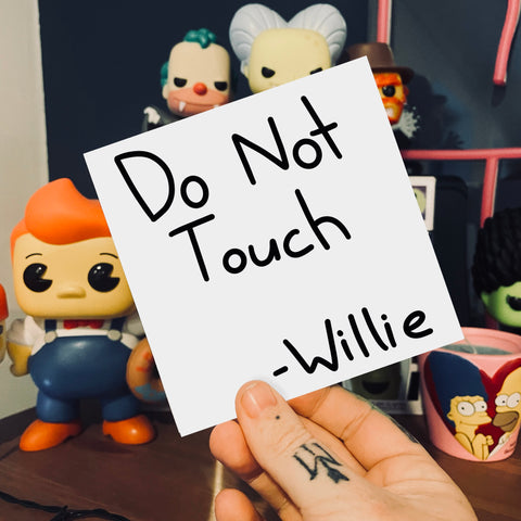 Do Not Touch Willie Greetings Card