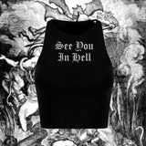 See You In Hell Cropped Tank Top